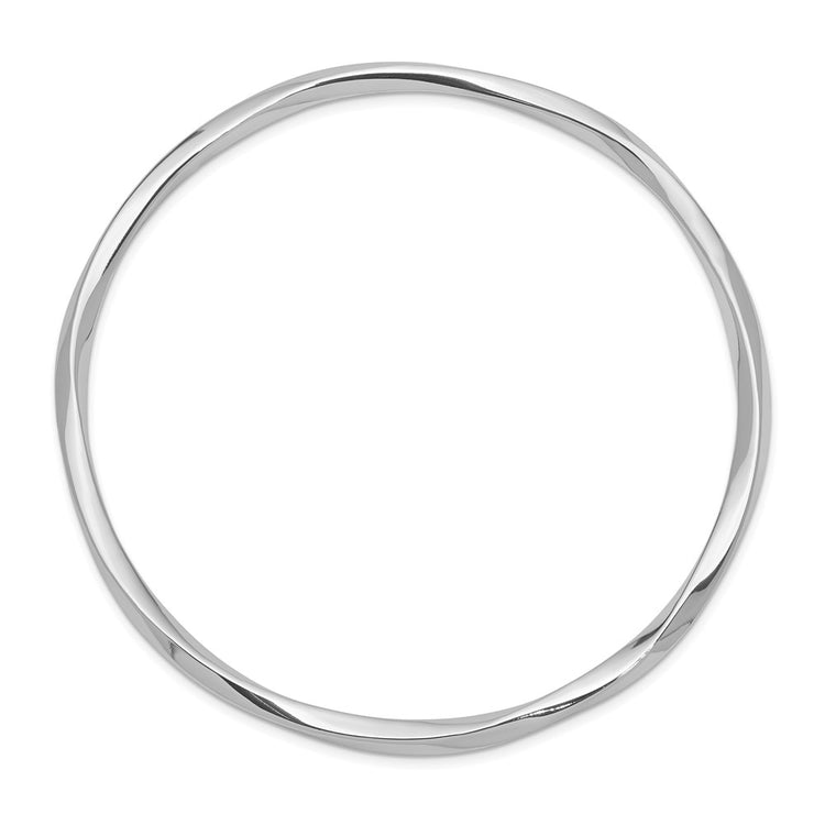 Sterling Silver Rhodium-plated 3.50mm Slip-on Bangle