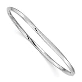 Sterling Silver Rhodium-plated 3.50mm Slip-on Bangle