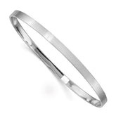 Sterling Silver Rhodium-plated 4.00mm Satin Slip-on Bangle