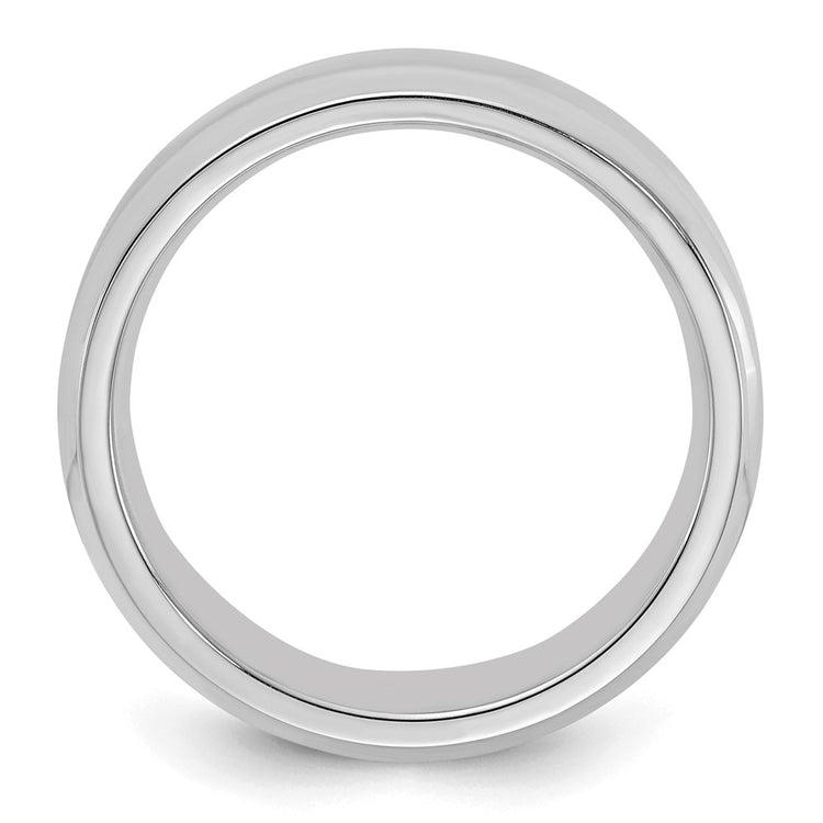 Sterling Silver Rhodium-plated 6mm Bevel Edge