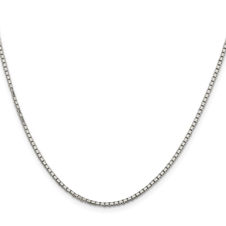 Sterling Silver Rhodium-plated 1.7mm 8 Sided Mirror Box Chain