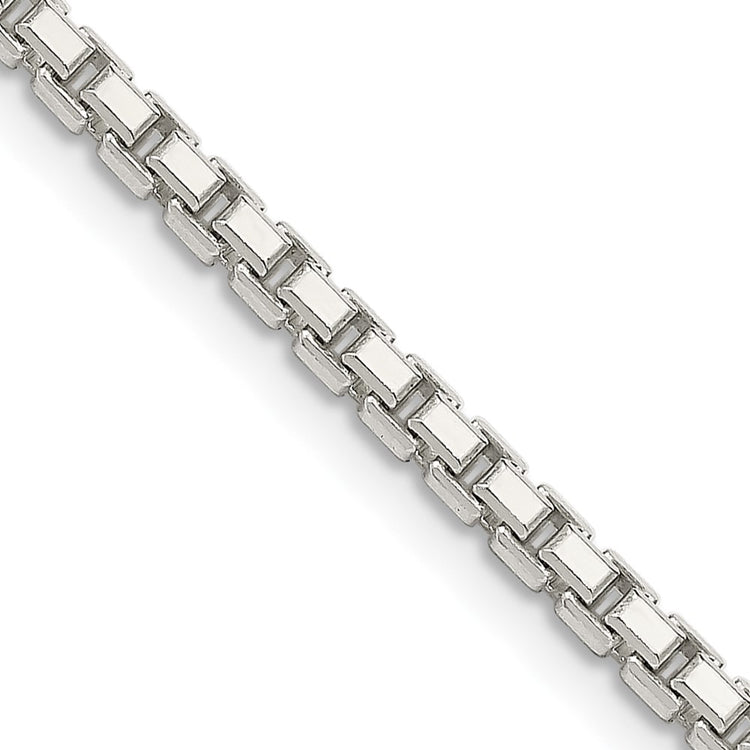 Sterling Silver 2.5mm 8 Sided Box Chain