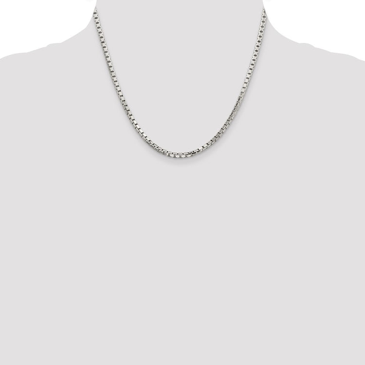 Sterling Silver 2.9mm 8 Sided Box Chain
