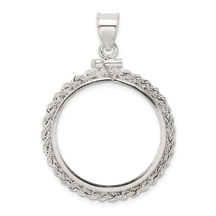Wideband Distinguished Coin Jewelry Sterling Silver Polished Rope 26.4 x 1.8mm Susan B. Anthony Screw Top Coin Bezel Pen