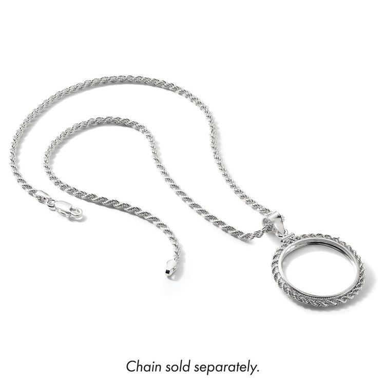 Wideband Distinguished Coin Jewelry Sterling Silver Polished Rope 26.4 x 1.8mm Susan B. Anthony Screw Top Coin Bezel Pen