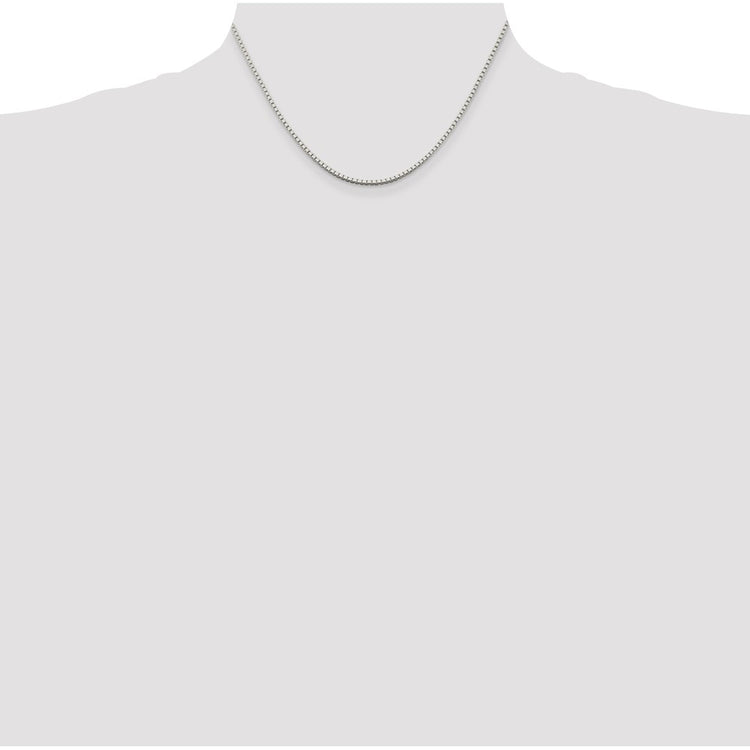 Sterling Silver 1.75MM Box Chain Necklace Womens 16-24 Inch