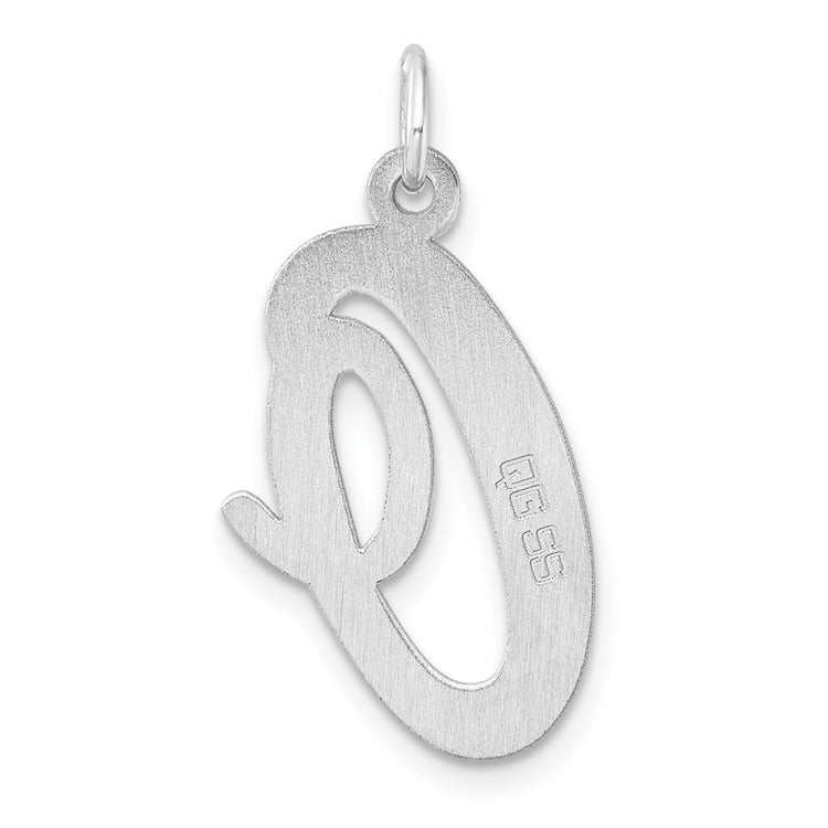 Sterling Silver Large Script Letter O Initial Pendant Necklace - view 3