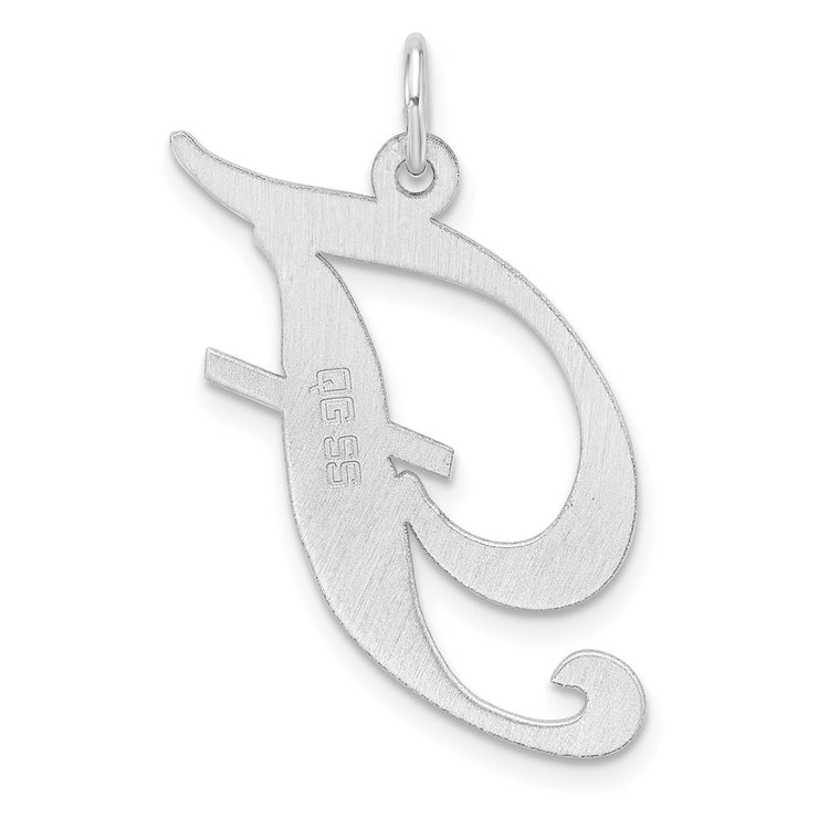 Sterling Silver Large Script Letter F Initial Pendant Necklace - view 3