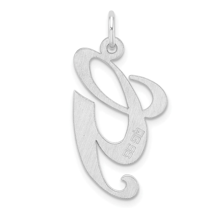 Sterling Silver Large Script Letter G Initial Pendant Necklace - view 3