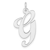 Sterling Silver Large Script Letter G Initial Pendant Necklace - Hypoallergenic Sterling Silver Pendant Necklaces for Women - Personalized Dainty Laye