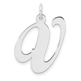 Sterling Silver Large Script Letter V Initial Pendant Necklace - Hypoallergenic Sterling Silver Pendant Necklaces for Women - Personalized Dainty Laye