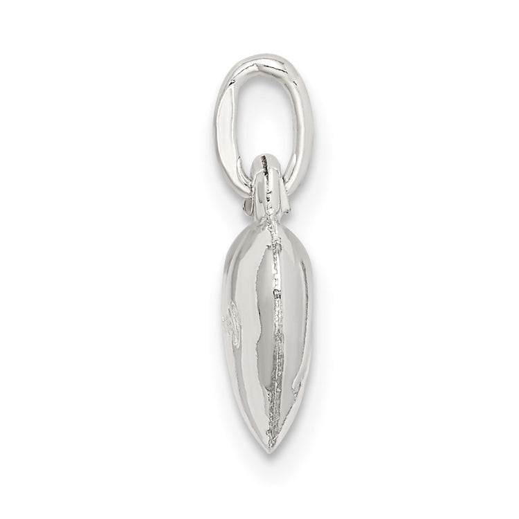 Sterling Silver Polished LOVE Reversible Puff Heart Charm