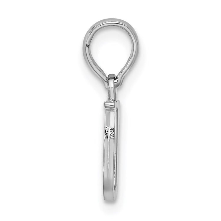 Sterling Silver Block Letter U Initial Pendant Necklace - view 2