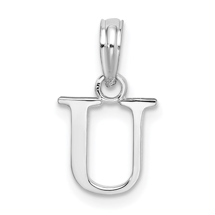Sterling Silver Dainty Block Letter U Initial Pendant Necklace - Hypoallergenic Sterling Silver Pendant Necklaces for Women - Personalized Dainty Laye