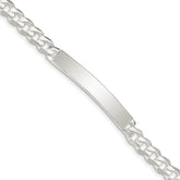Sterling Silver Curb Link ID Bracelet