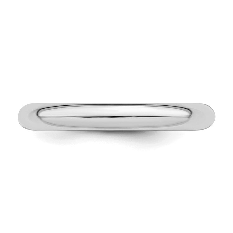 Sterling Silver Rhodium-plated 3mm Comfort Fit