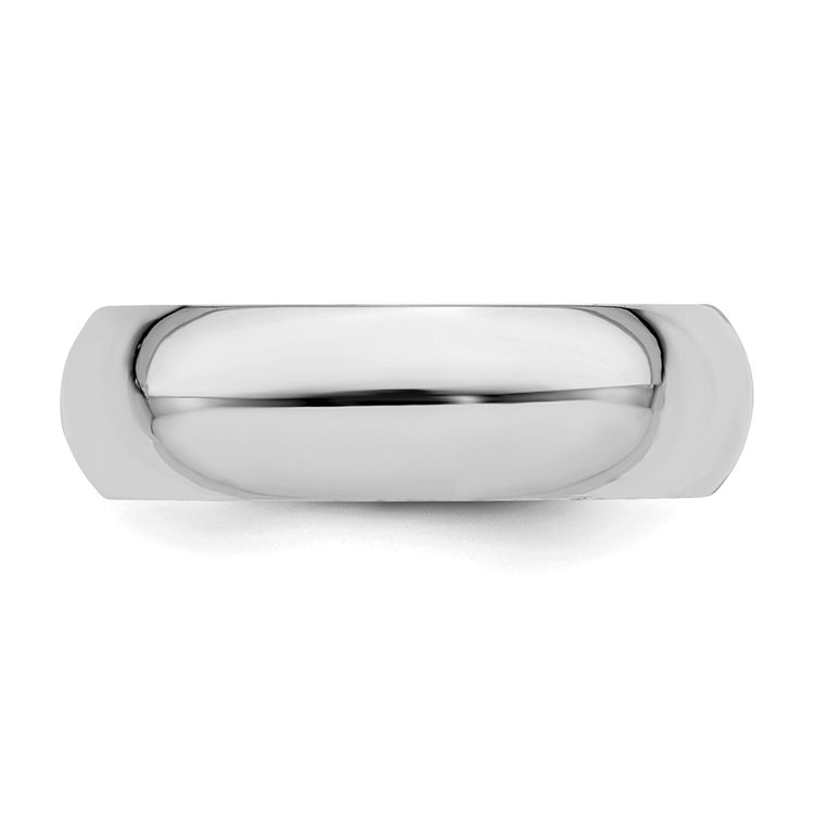 Sterling Silver Rhodium-Plated 6MM Comfort Fit Wedding Band Ring