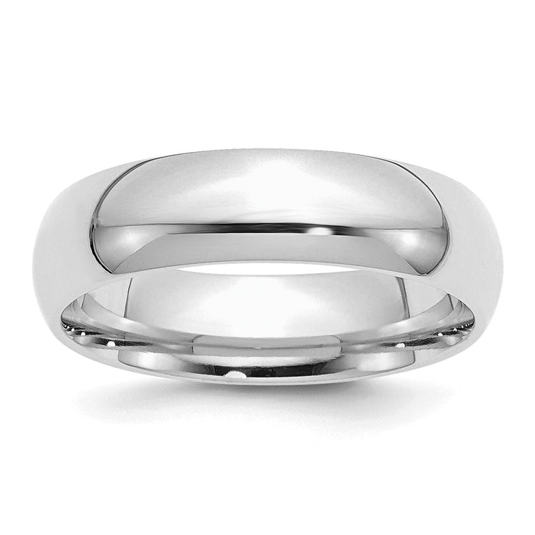 Sterling Silver Rhodium-plated 6mm Comfort Fit
