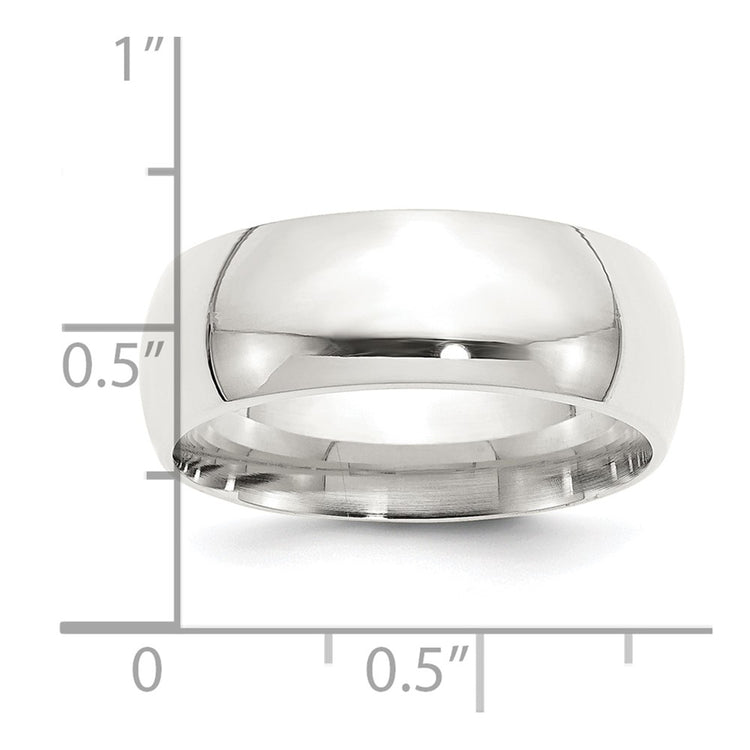 Sterling Silver 8mm Comfort Fit
