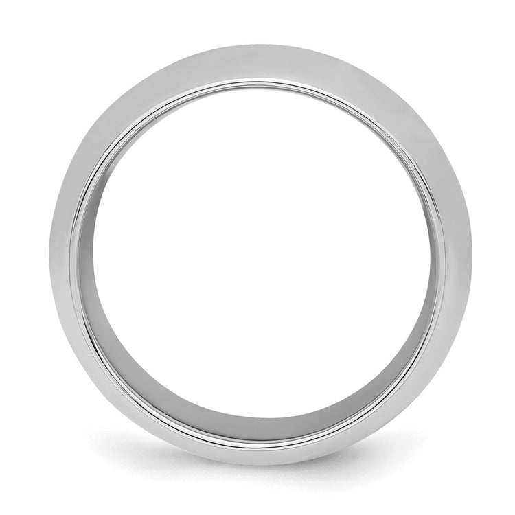 Sterling Silver Rhodium-plated 8mm Comfort Fit