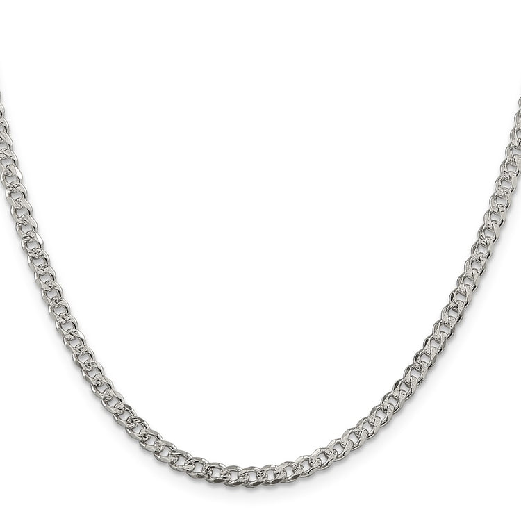 Sterling Silver 3.8mm Pav Curb Chain