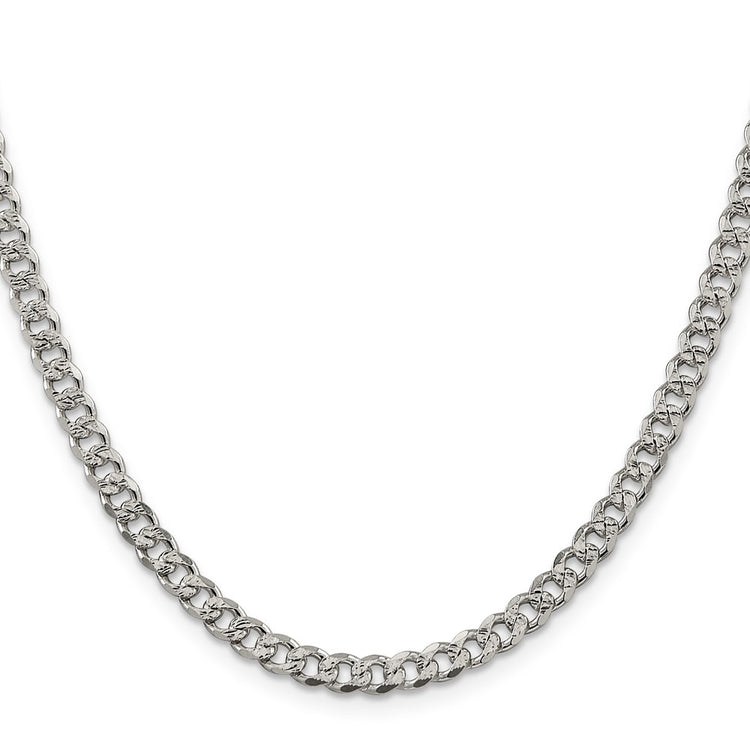 Sterling Silver 4.5mm Pav Curb Chain