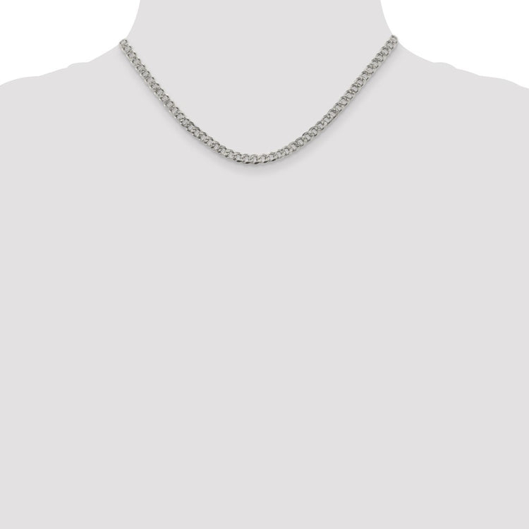 Sterling Silver 4.5mm Pav Curb Chain