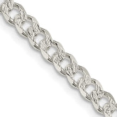 Sterling Silver 4.5mm Pav Curb Chain