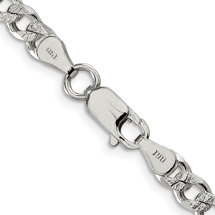 Sterling Silver 5.5mm Pav Curb Chain