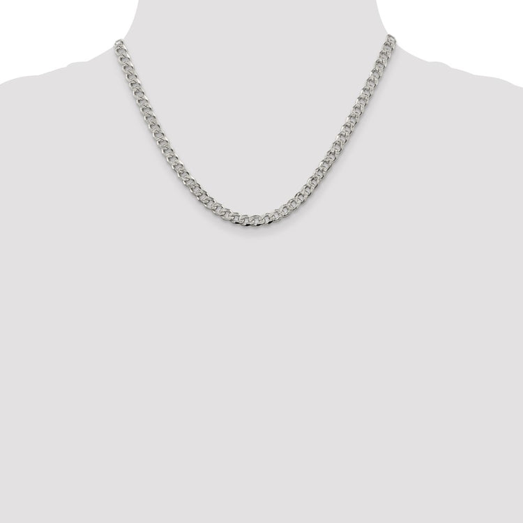 Sterling Silver 5.5mm Pav Curb Chain