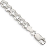 Sterling Silver 7.5mm Pav Curb Chain