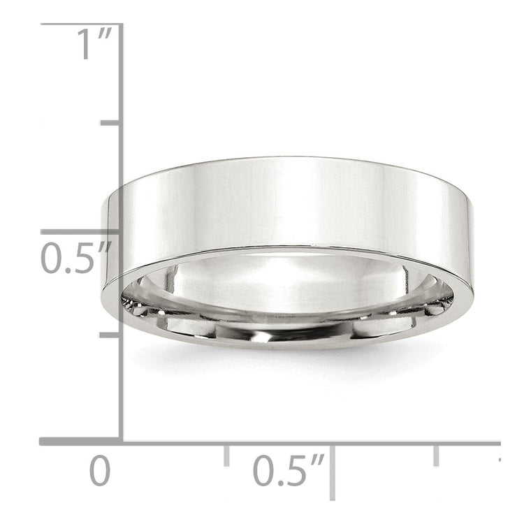 Sterling Silver 6mm Comfort Fit Flat