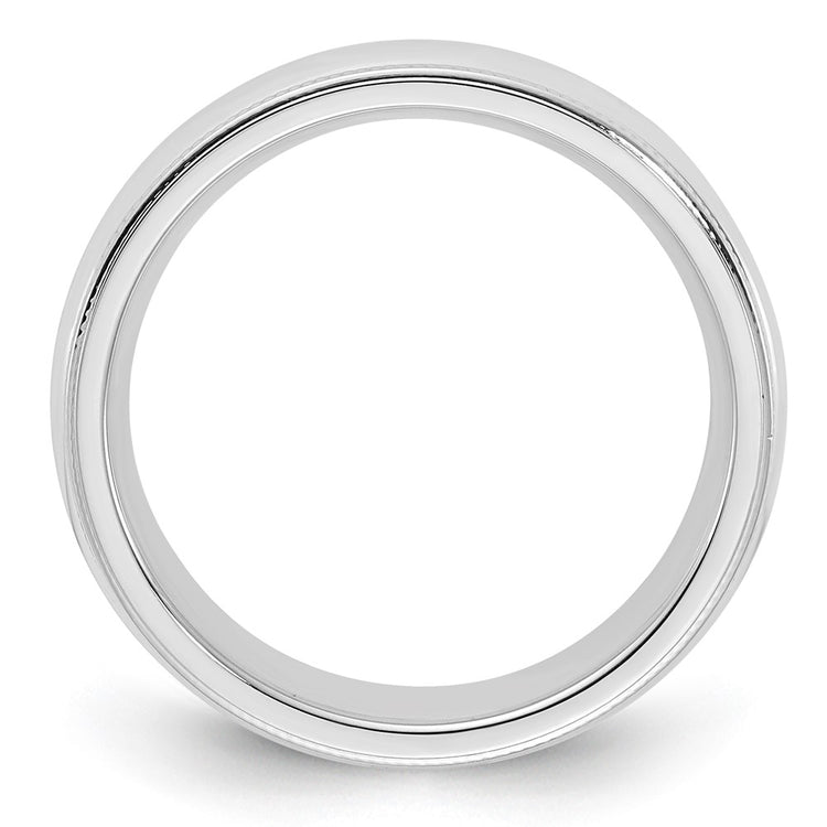Sterling Silver 5mm Comfort Fit Half Round Milgrain