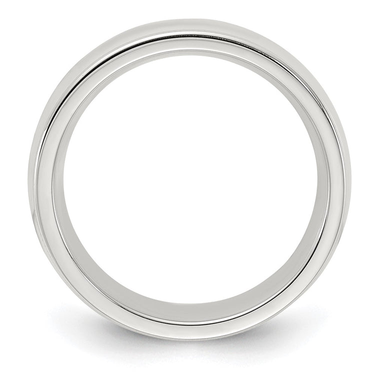 Sterling Silver 6mm Comfort Fit Half Round Milgrain