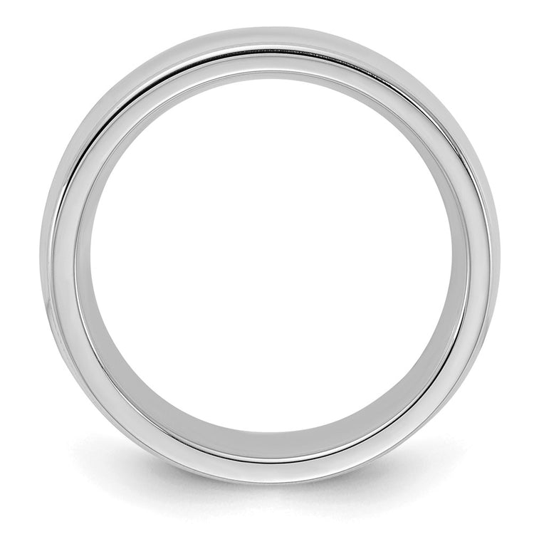 Sterling Silver Rhodium-plated 6mm Comfort Fit Milgrain