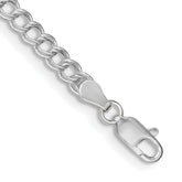 Italian Crafted Solid Sterling Silver 4.25mm Double Link Charm Bracelet - Hypoallergenic Sterling Silver Bracelets for Women - Size 5 Inch - Stackable