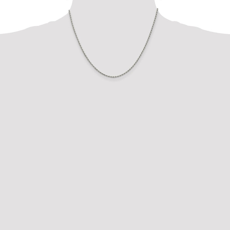Sterling Silver 1.7mm Diamond-cut Rope Chain