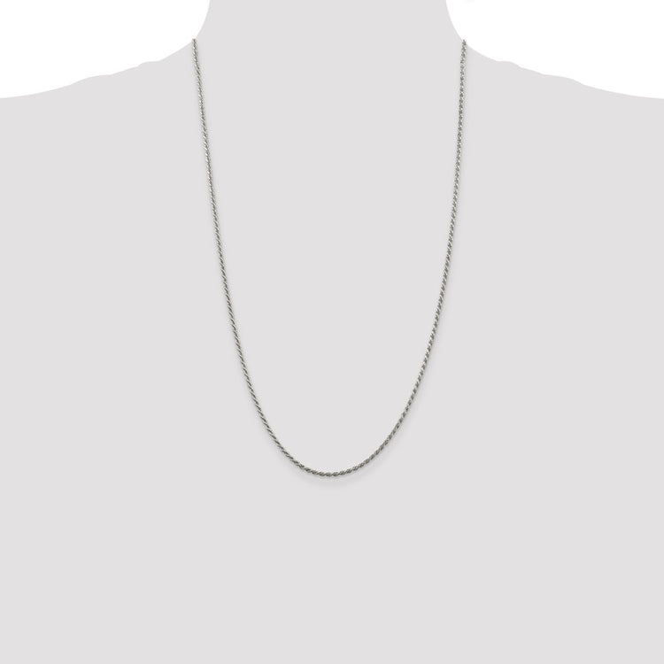Sterling Silver 1.85mm Diamond-cut Rope Chain
