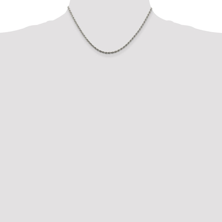 Sterling Silver 2.25mm Diamond-cut Rope Chain