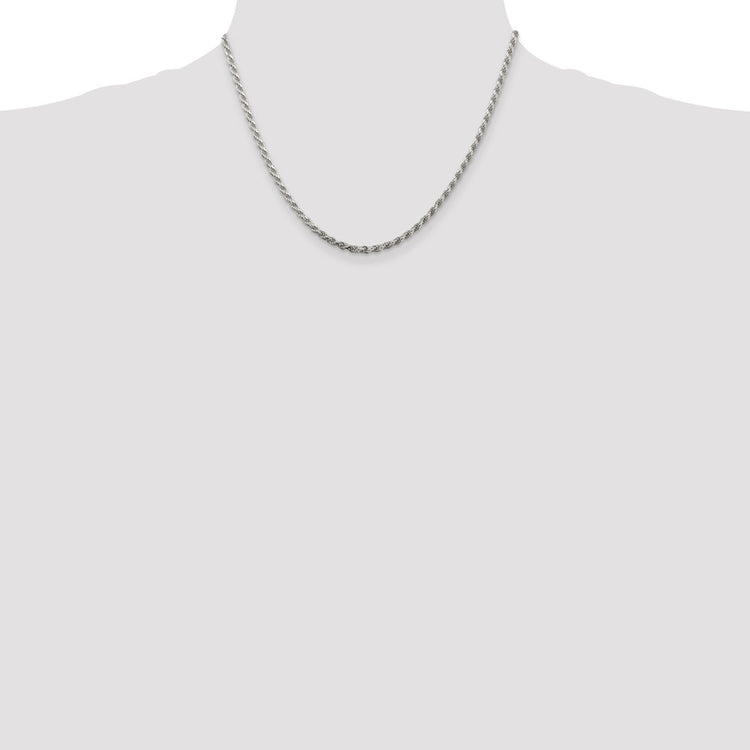 Sterling Silver 2.75mm Diamond-cut Rope Chain