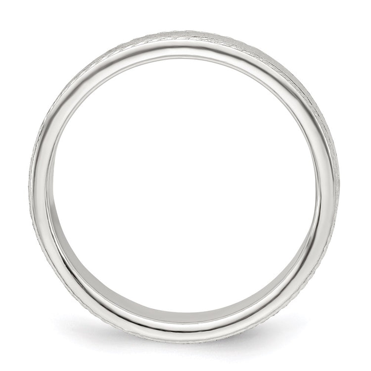 Sterling Silver 4mm Flat with Rope Edge