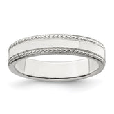 Sterling Silver 4mm Flat with Rope Edge