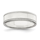 Sterling Silver 6mm Flat with Rope Edge