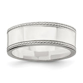 Sterling Silver 7mm Flat with Rope Edge