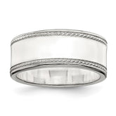 Sterling Silver 8mm Flat with Rope Edge