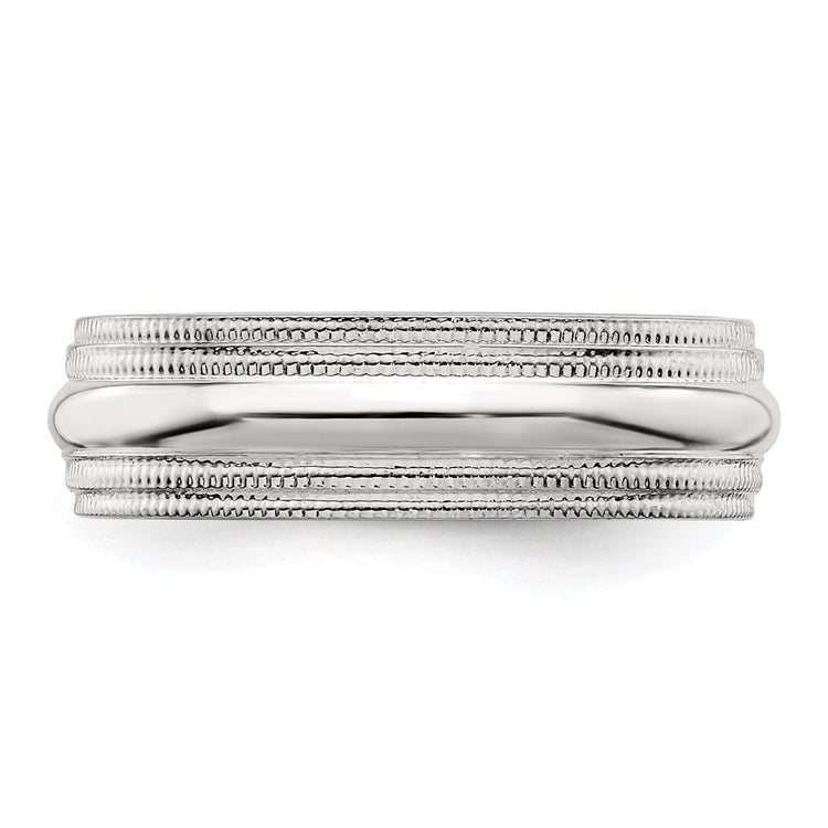 Sterling Silver 6mm Comfort Fit Double Milgrain