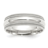 Sterling Silver 7mm Comfort Fit Double Milgrain