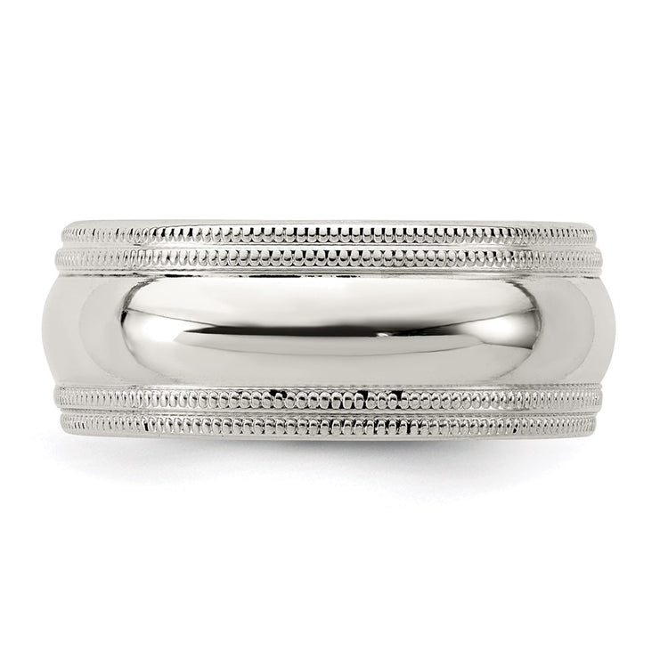Sterling Silver 8mm Comfort Fit Double Milgrain