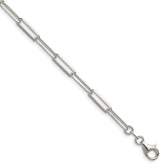 Sterling Silver 4.4mm Diamond-Cut Paperclip Chain Bracelet - Hypoallergenic Sterling Silver Bracelets for Women - Size 8 Inch - Layering Italian Craft