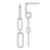 Sterling Silver Paperclip Dangle Earrings - Hypoallergenic Sterling Silver Earrings for Women - Trendy Layering Chain Earrings Jewelry Gift